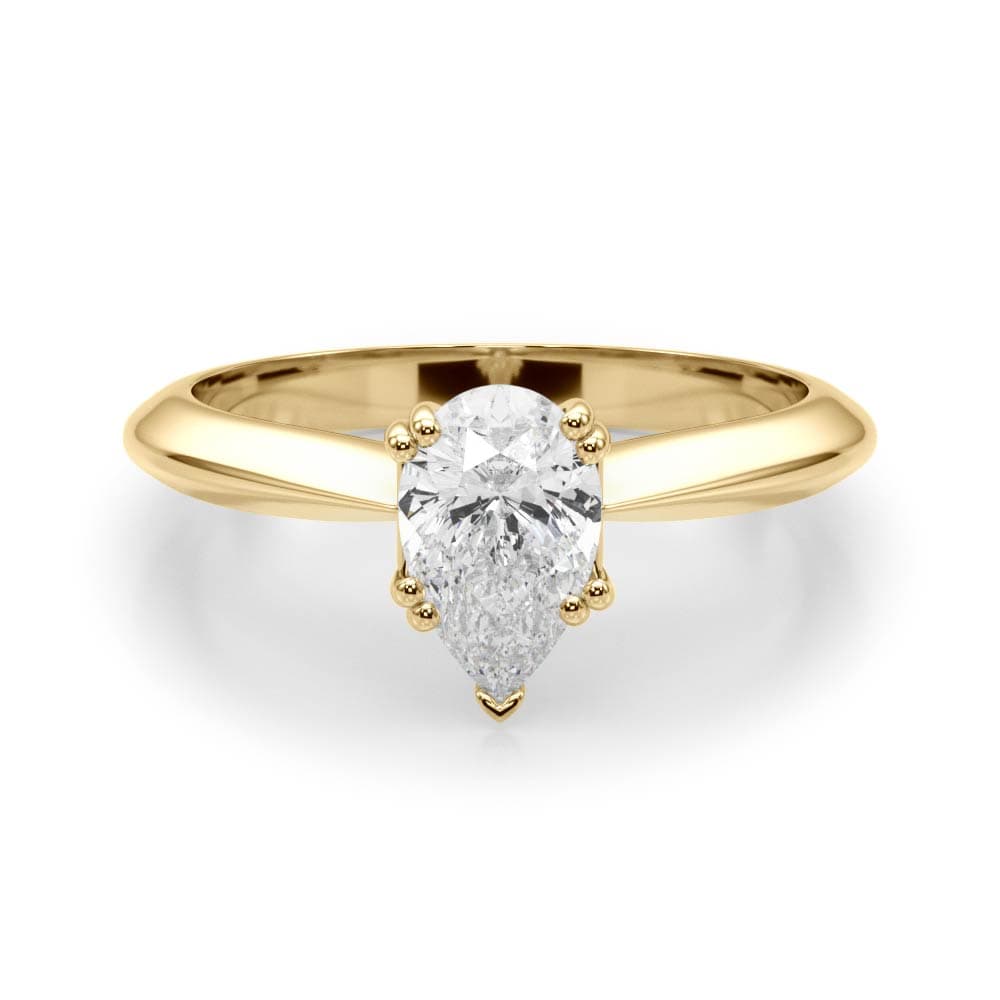 Double Prong Ps Engagement Ring, style 84957, On hand view in yellow gold