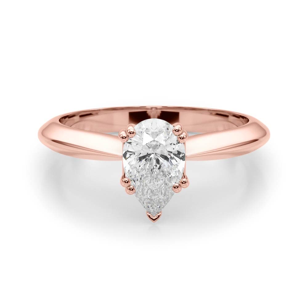 Double Prong Ps Engagement Ring, style 84957, On hand view in rose gold