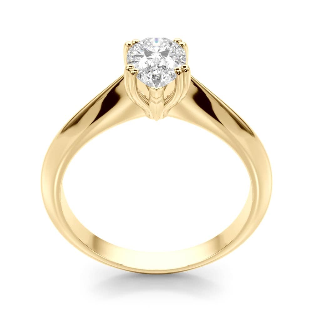 Double Prong Ps Engagement Ring, style 84957, Top view in yellow gold