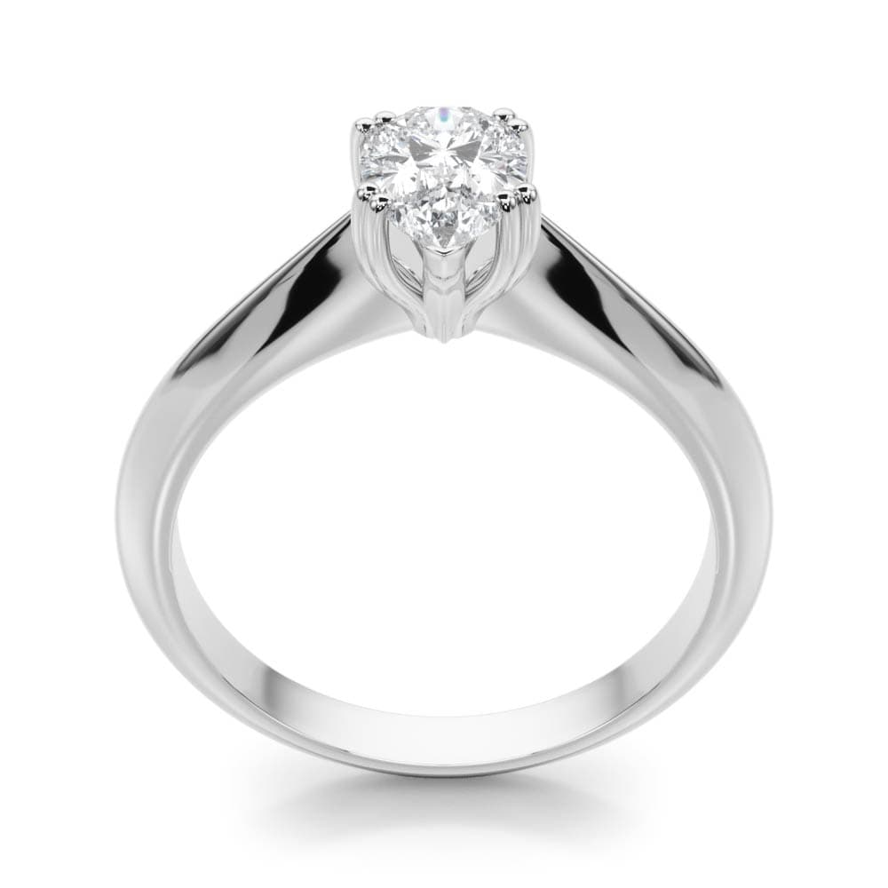 Double Prong Ps Engagement Ring, style 84957, Top view in white gold or platinum