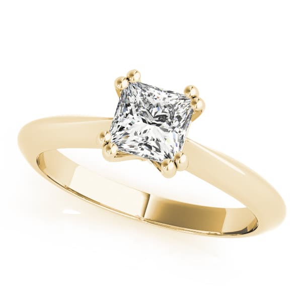 Double Prong Princess-Cut Engagement Ring, style 84958, Front view in yellow gold