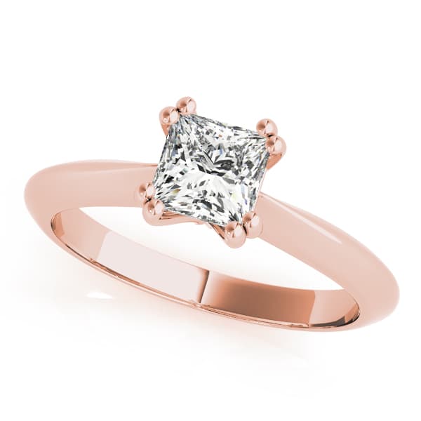 Double Prong Princess-Cut Engagement Ring, style 84958, Front view in rose gold