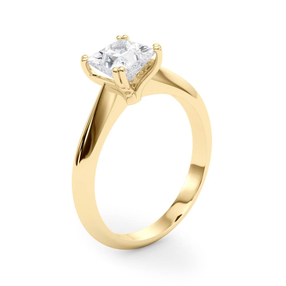 Double Prong Princess-Cut Engagement Ring, style 84958, Angle view in yellow gold