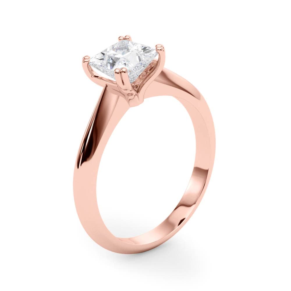Double Prong Princess-Cut Engagement Ring, style 84958, Angle view in rose gold