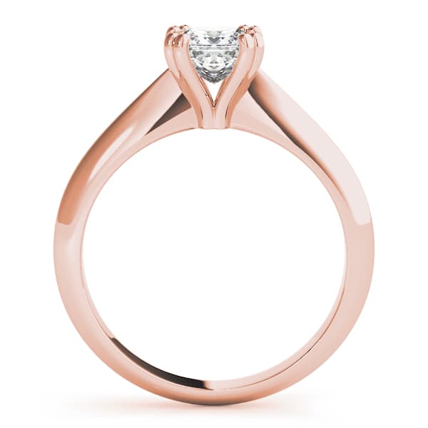 Double Prong Princess-Cut Engagement Ring, style 84958, Side view in rose gold