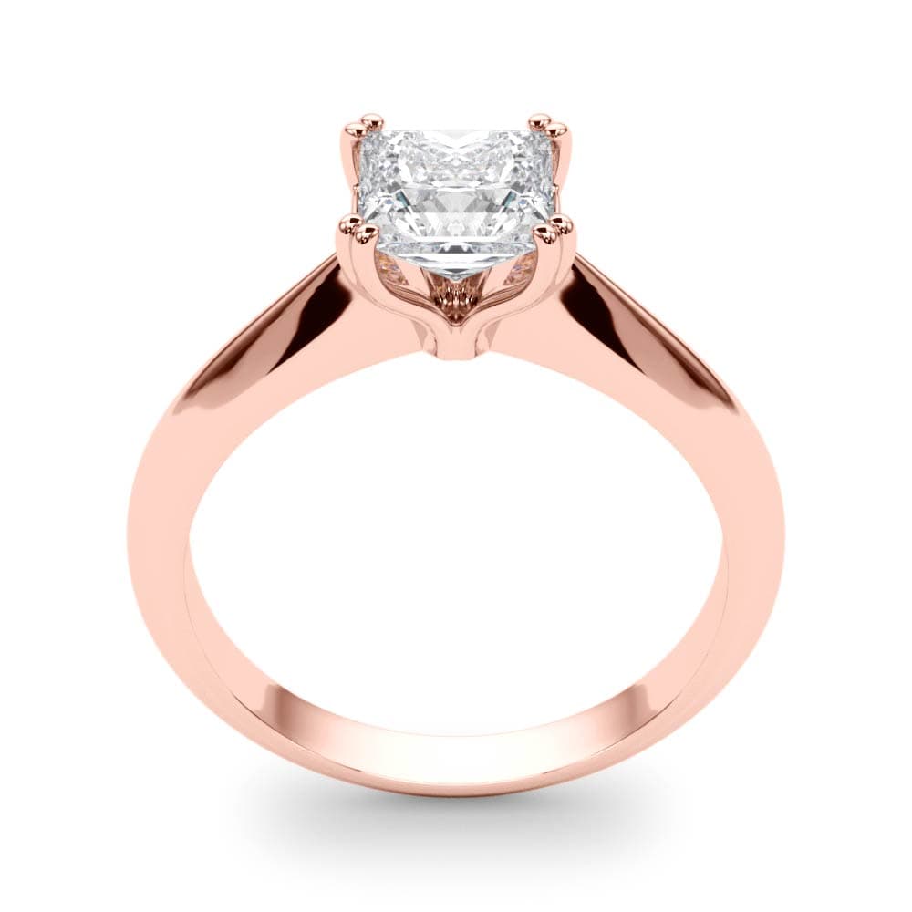 Double Prong Princess-Cut Engagement Ring, style 84958, Top view in rose gold