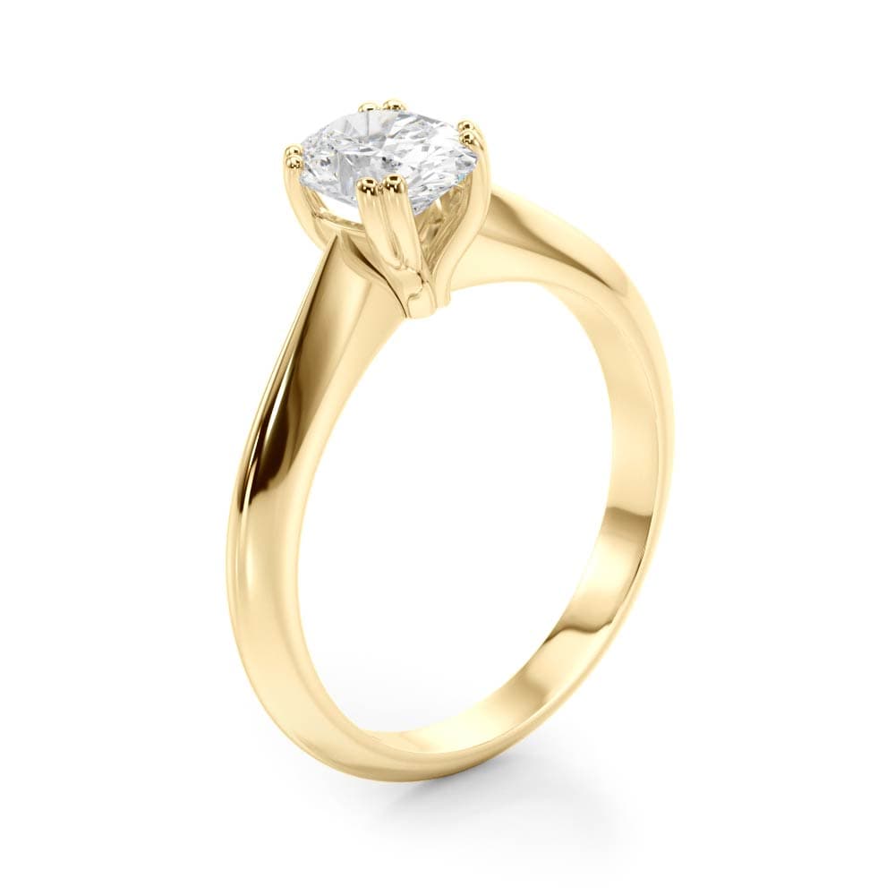 Double Prong Ov Engagement Ring, style 84959, Angle view in yellow gold