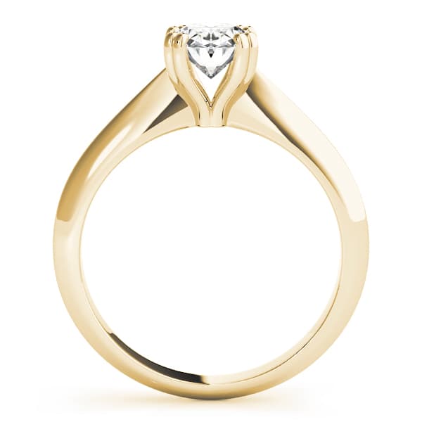 Double Prong Ov Engagement Ring, style 84959, Side view in yellow gold