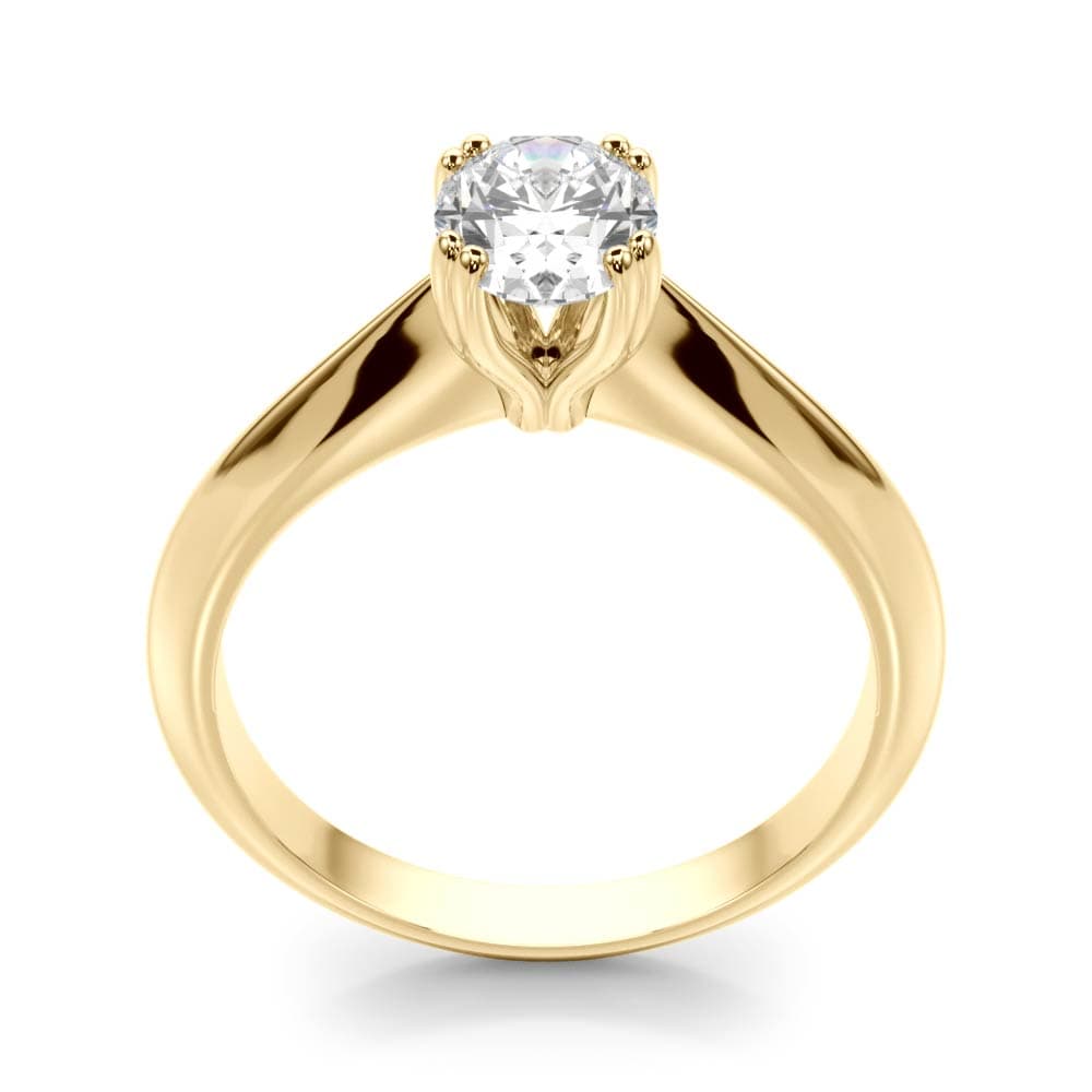 Double Prong Ov Engagement Ring, style 84959, Top view in yellow gold