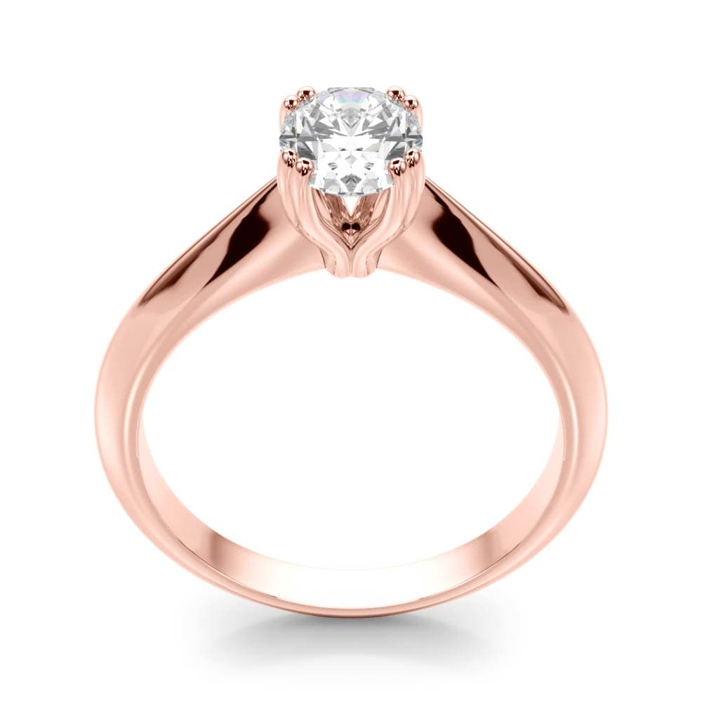 Double Prong Ov Engagement Ring, style 84959, Top view in rose gold