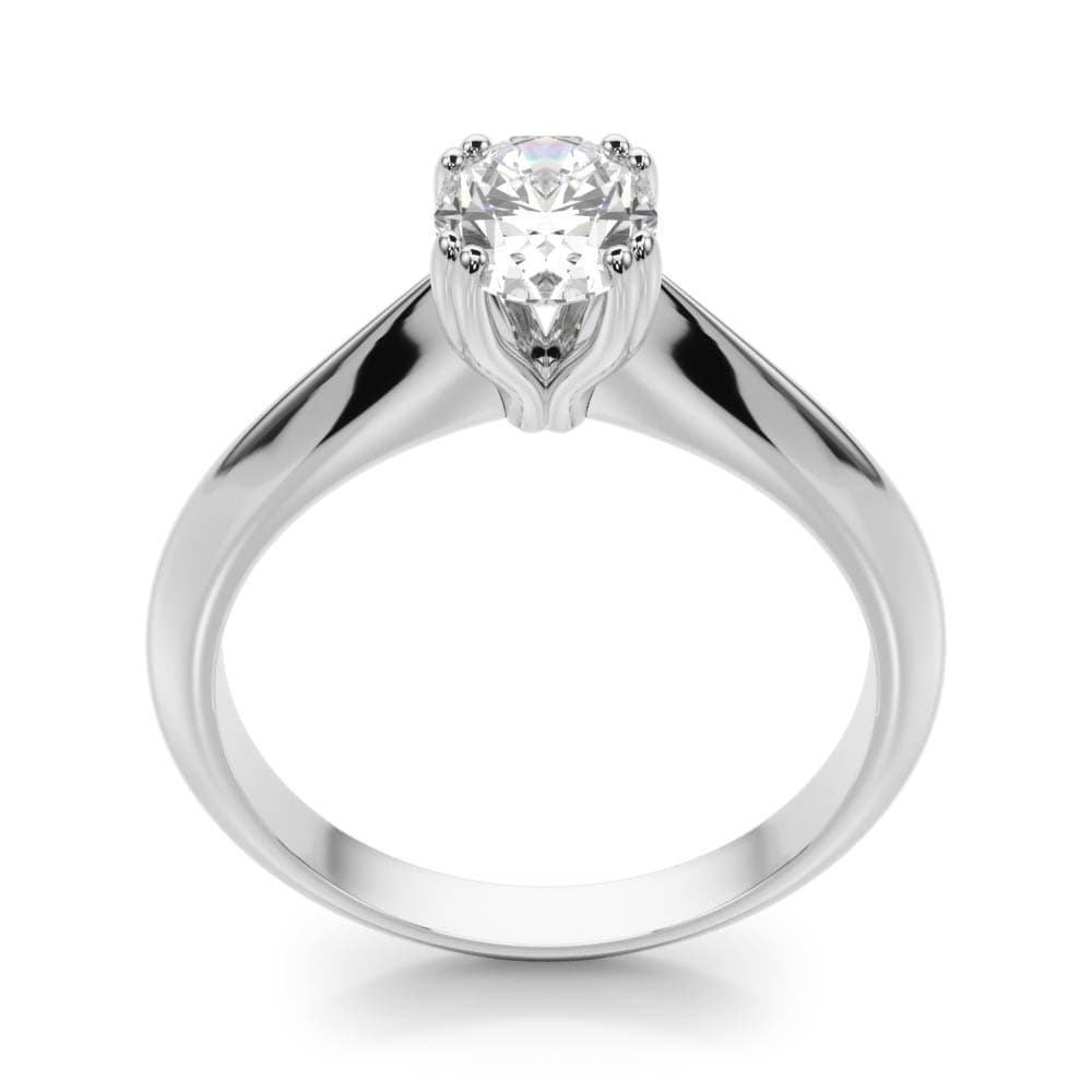 Double Prong Ov Engagement Ring, style 84959, Top view in white gold or platinum