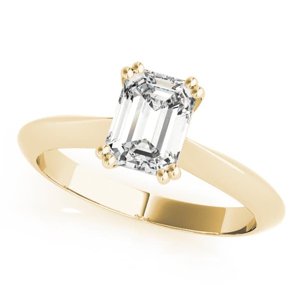 Double Prong Solitaire Engagement Ring, style 84960, Front view in yellow gold
