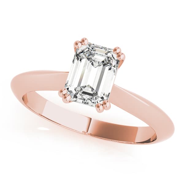 Double Prong Solitaire Engagement Ring, style 84960, Front view in rose gold