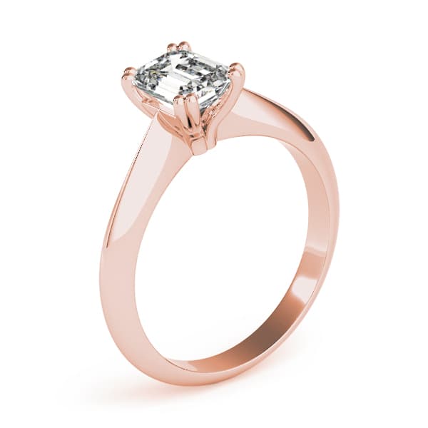 Double Prong Solitaire Engagement Ring, style 84960, Angle view in rose gold