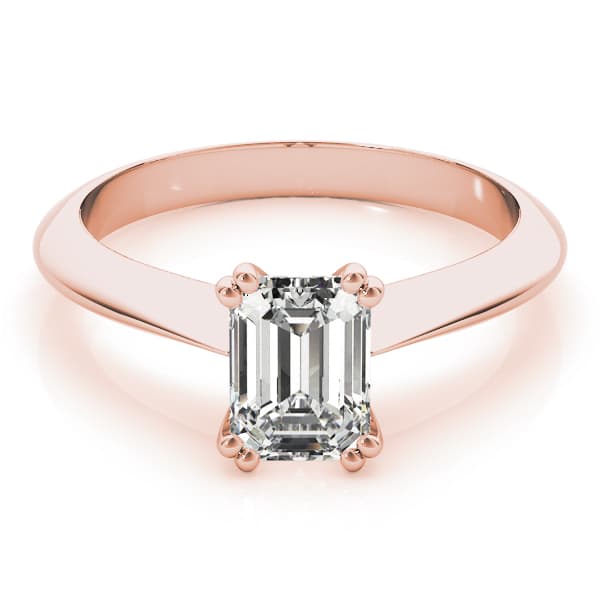 Double Prong Solitaire Engagement Ring, style 84960, On hand view in rose gold