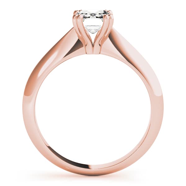 Double Prong Solitaire Engagement Ring, style 84960, Side view in rose gold