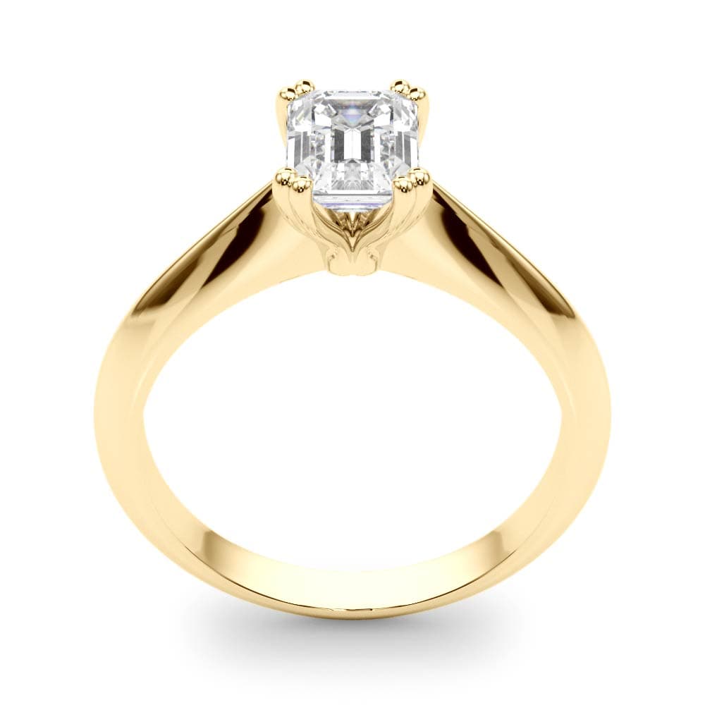 Double Prong Solitaire Engagement Ring, style 84960, Top view in yellow gold