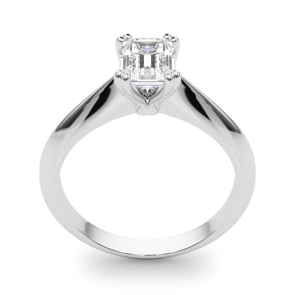 Double Prong Solitaire Engagement Ring, style 84960, Top view in white gold or platinum