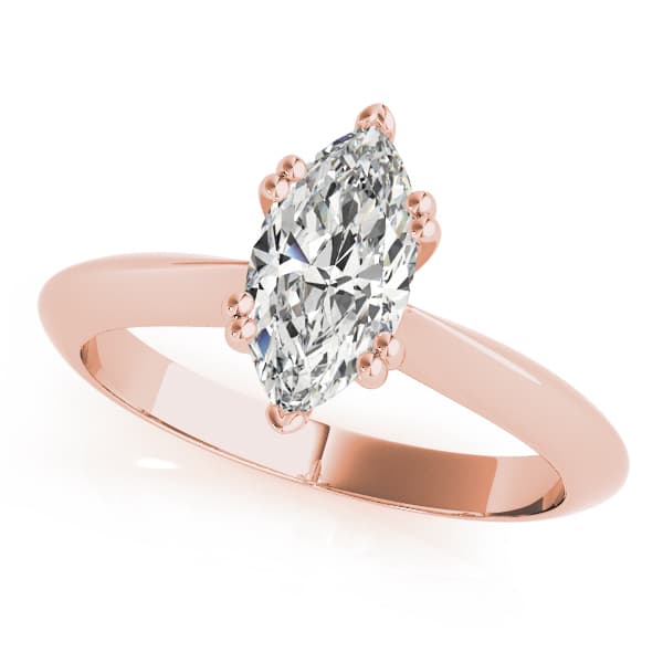 Double Prong Marquise Engagement Ring, style 84961, Front view in rose gold