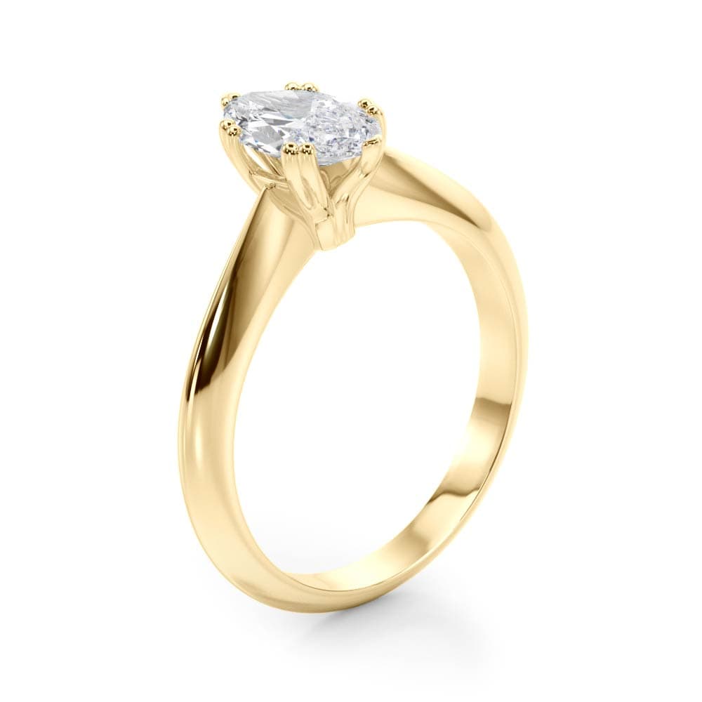 Double Prong Marquise Engagement Ring, style 84961, Angle view in yellow gold