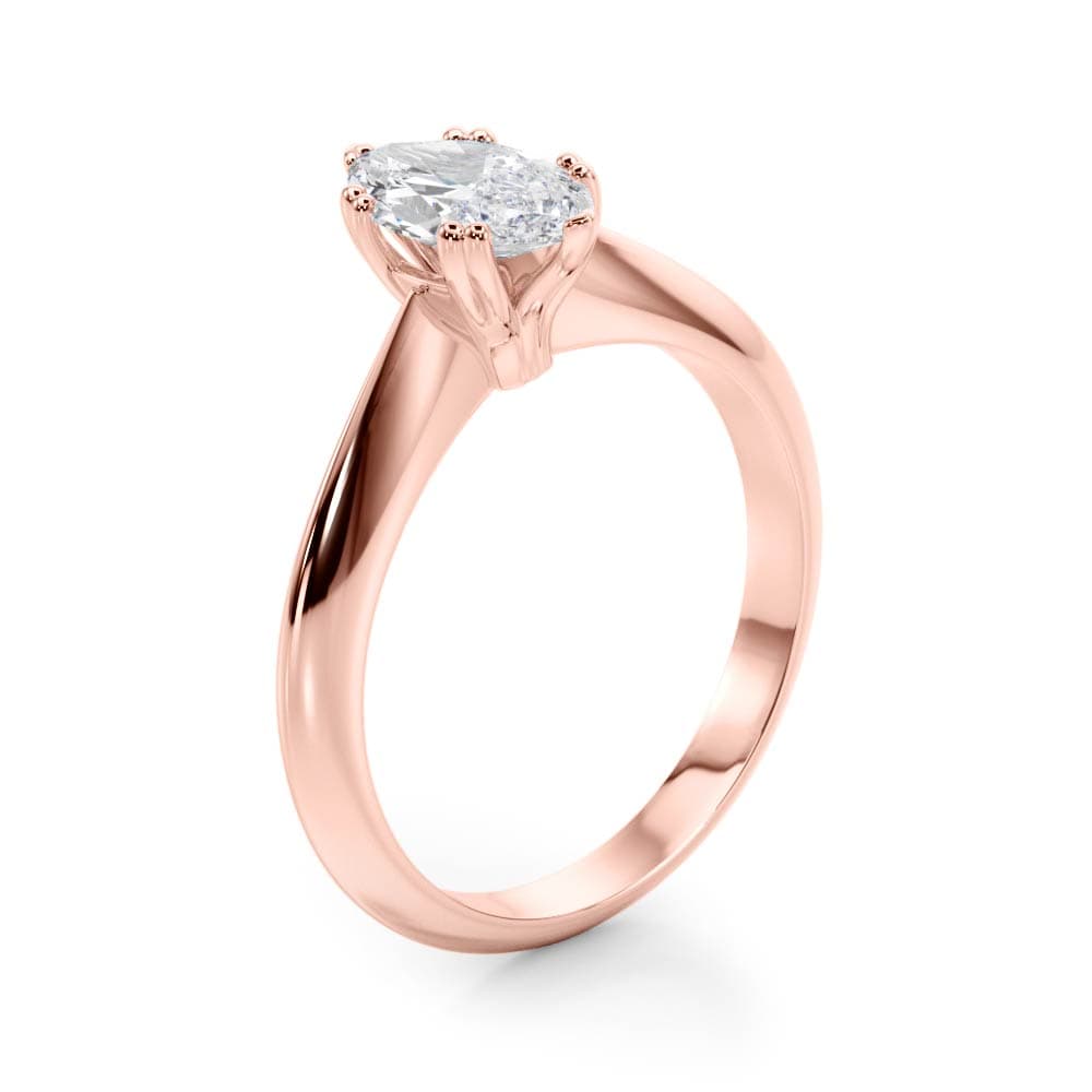 Double Prong Marquise Engagement Ring, style 84961, Angle view in rose gold