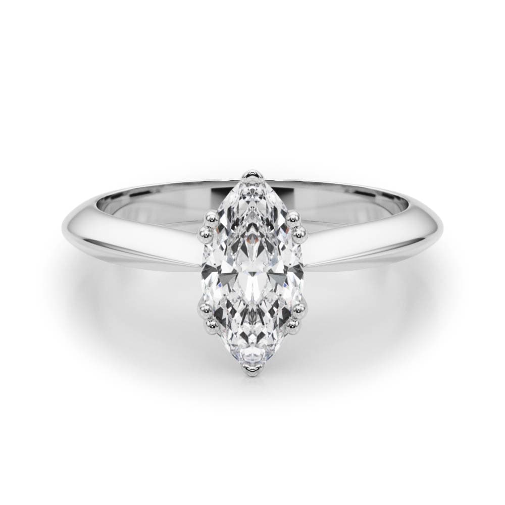 Double Prong Marquise Engagement Ring, style 84961, On hand view in white gold or platinum