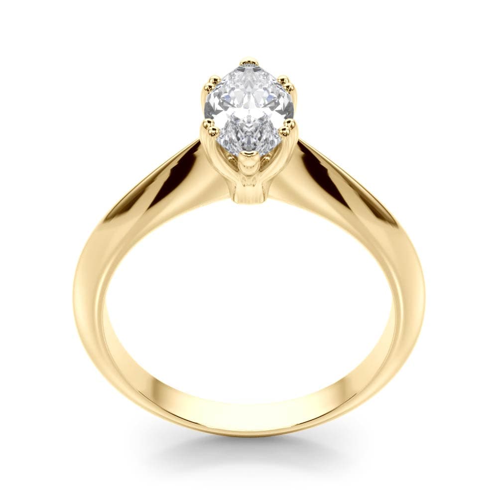 Double Prong Marquise Engagement Ring, style 84961, Top view in yellow gold