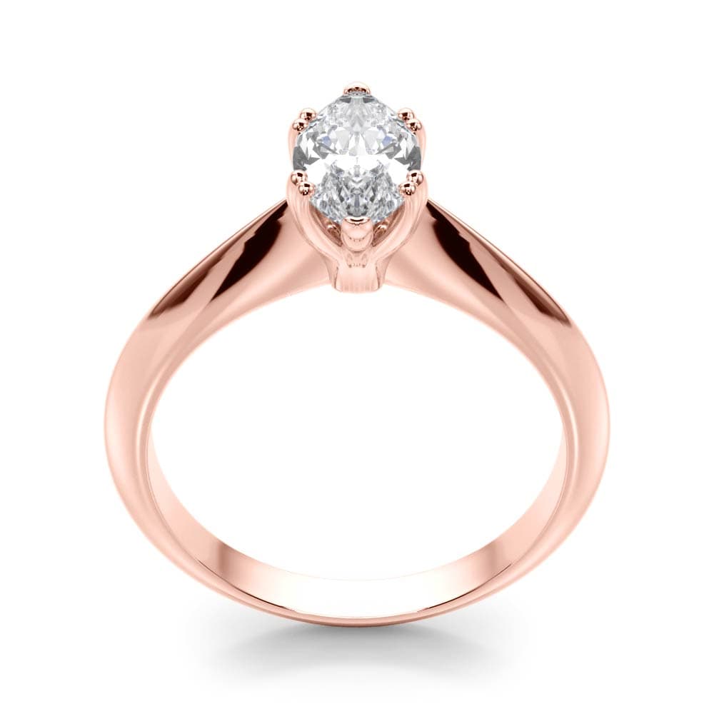 Double Prong Marquise Engagement Ring, style 84961, Top view in rose gold