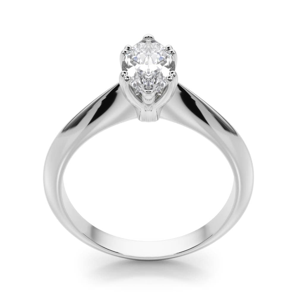 Double Prong Marquise Engagement Ring, style 84961, Top view in white gold or platinum