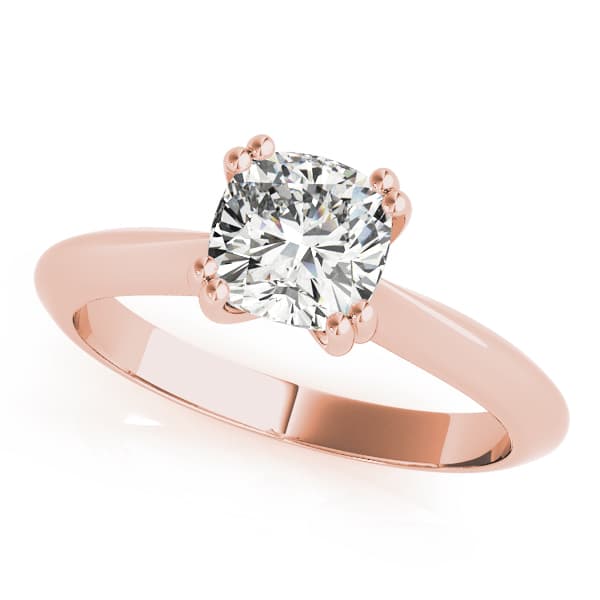 Double Prong Cu Engagement Ring, style 84962, Front view in rose gold