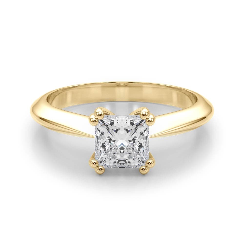 Double Prong Cu Engagement Ring, style 84962, On hand view in yellow gold