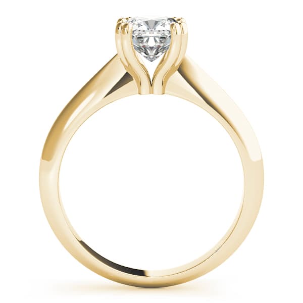 Double Prong Cu Engagement Ring, style 84962, Side view in yellow gold
