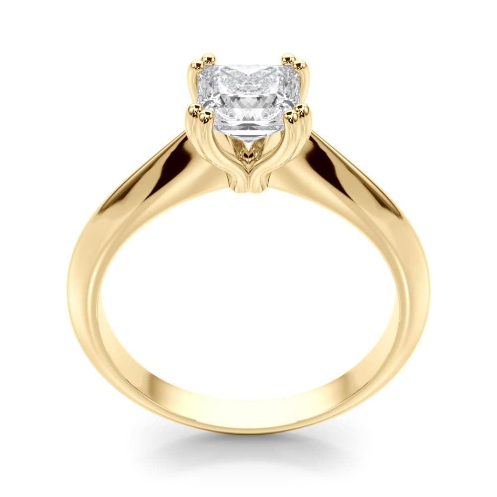 Double Prong Cu Engagement Ring, style 84962, Top view in yellow gold
