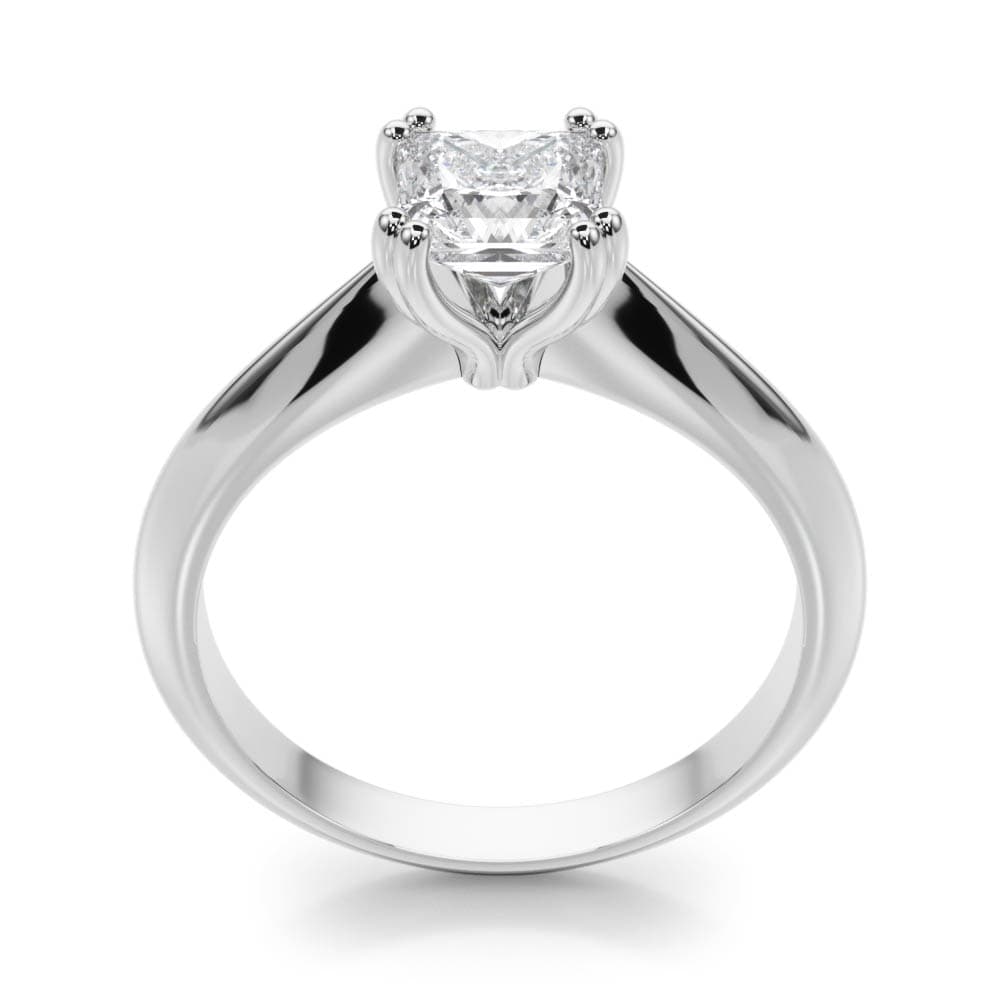 Double Prong Cu Engagement Ring, style 84962, Top view in white gold or platinum