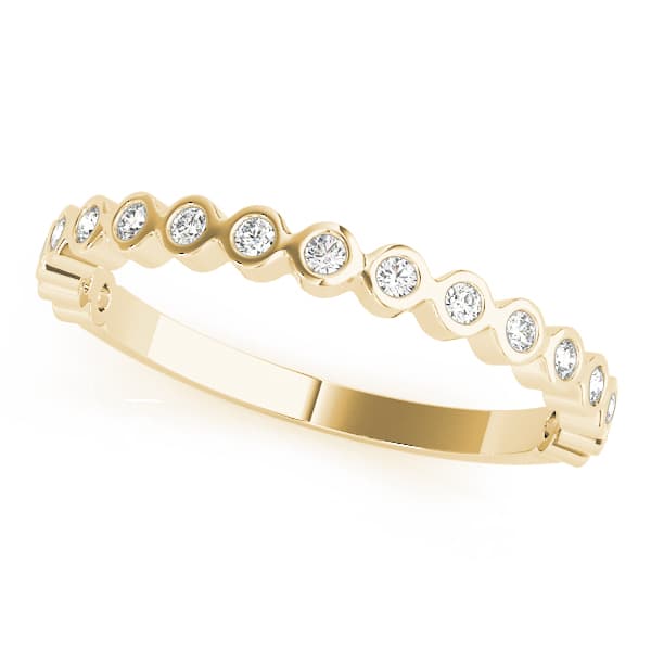 Stackable Bezel Set Band (1/8 ct. tw.), Front view in yellow gold