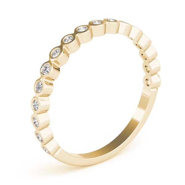 Stackable Bezel Set Band (1/8 ct. tw.), Angle view in yellow gold