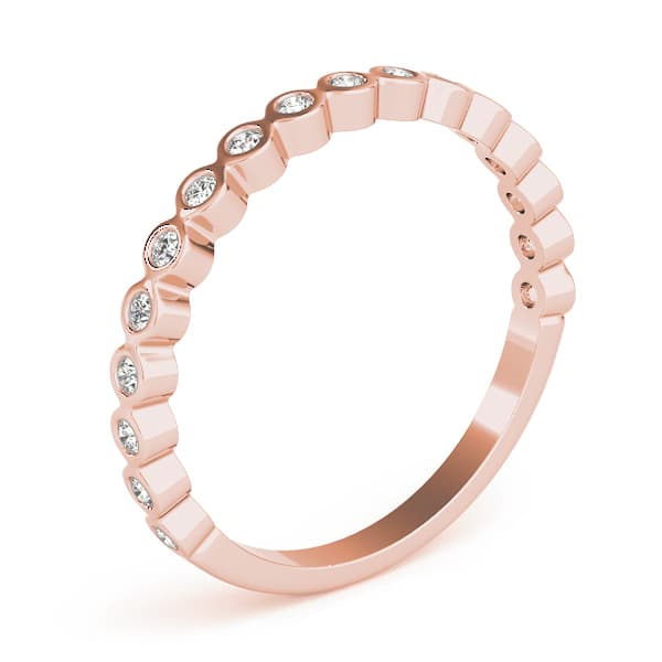 Stackable Bezel Set Band (1/8 ct. tw.), Angle view in rose gold