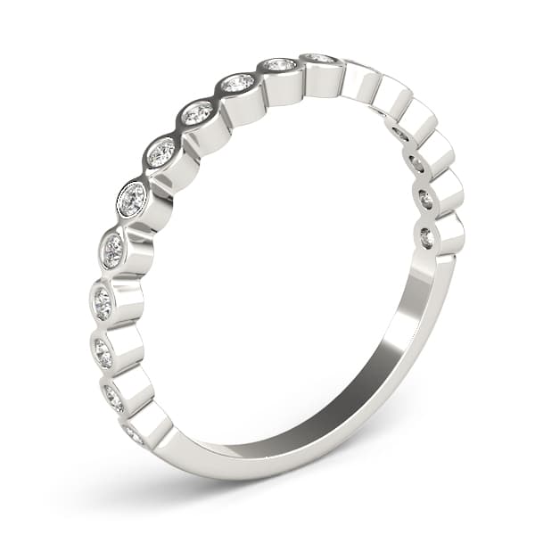 Stackable Bezel Set Band (1/8 ct. tw.), Angle view in white gold or platinum
