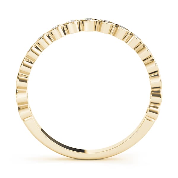 Stackable Bezel Set Band (1/8 ct. tw.), Side view in yellow gold