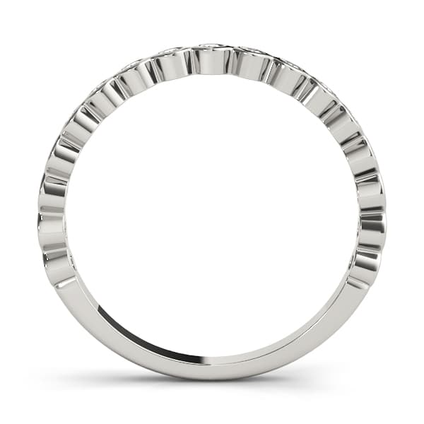 Stackable Bezel Set Band (1/8 ct. tw.), Side view in white gold or platinum