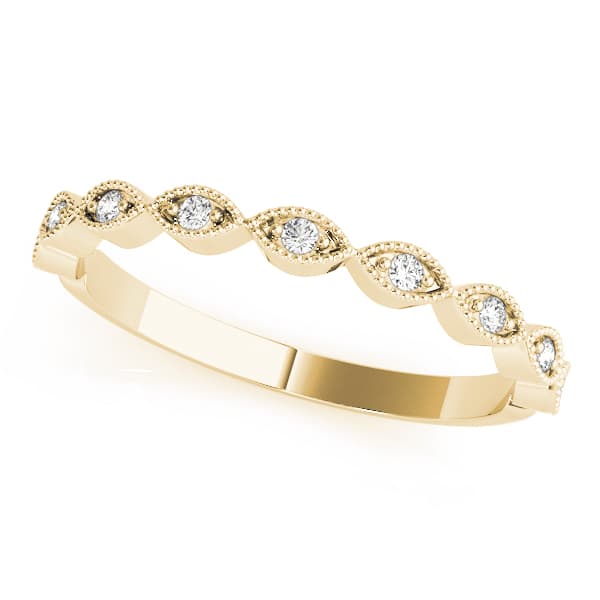 Marquise Shaped Stackable Band (0.07 ct. tw.), Front view in yellow gold