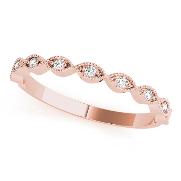 Marquise Shaped Stackable Band (0.07 ct. tw.), Front view in rose gold