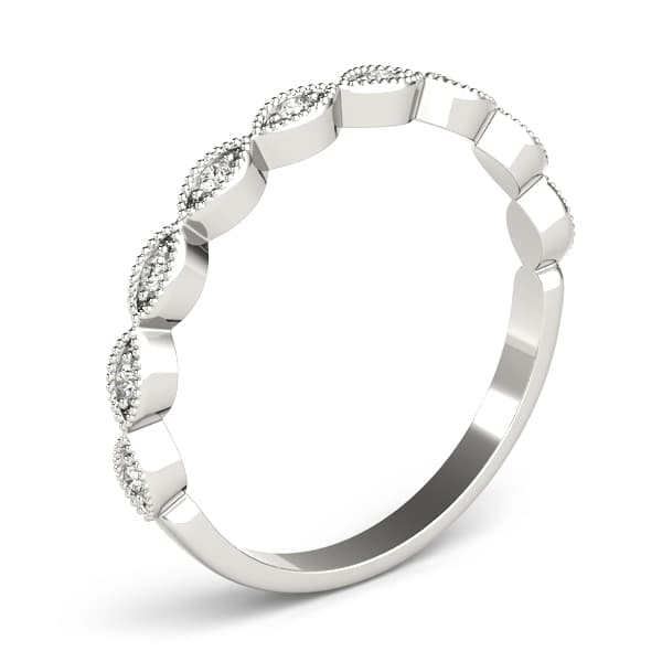 Marquise Shaped Stackable Band (0.07 ct. tw.), Angle view in white gold or platinum