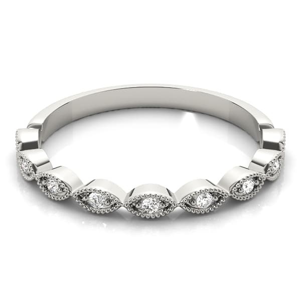 Marquise Shaped Stackable Band (0.07 ct. tw.), On hand view in white gold or platinum