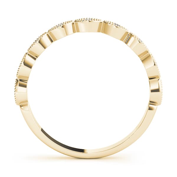 Marquise Shaped Stackable Band (0.07 ct. tw.), Side view in yellow gold