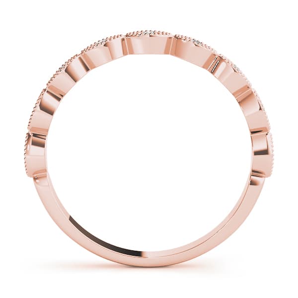 Marquise Shaped Stackable Band (0.07 ct. tw.), Side view in rose gold
