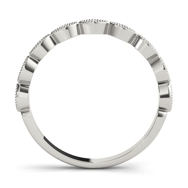 Marquise Shaped Stackable Band (0.07 ct. tw.), Side view in white gold or platinum