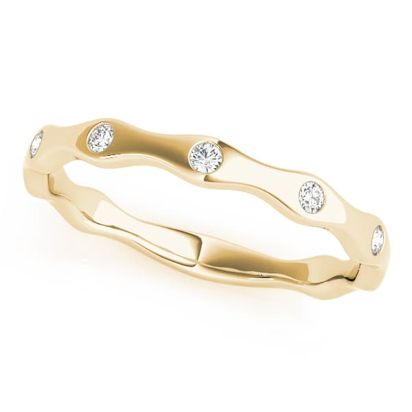 Bezel Set Stackable Band (1/8 ct. tw.), Front view in yellow gold