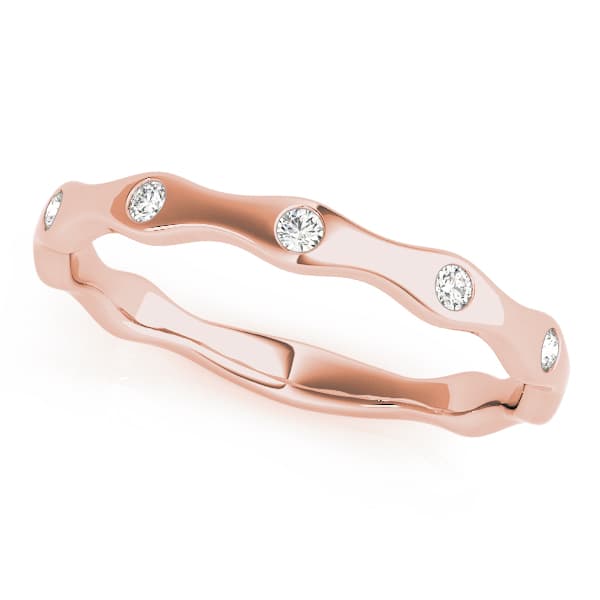 Bezel Set Stackable Band (1/8 ct. tw.), Front view in rose gold