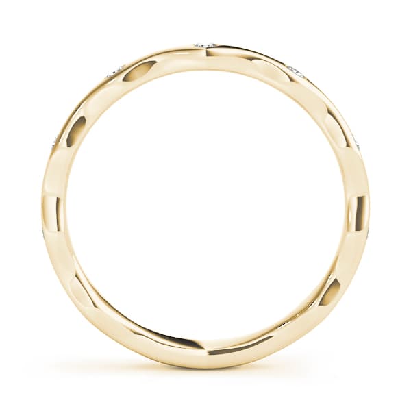 Bezel Set Stackable Band (1/8 ct. tw.), Side view in yellow gold